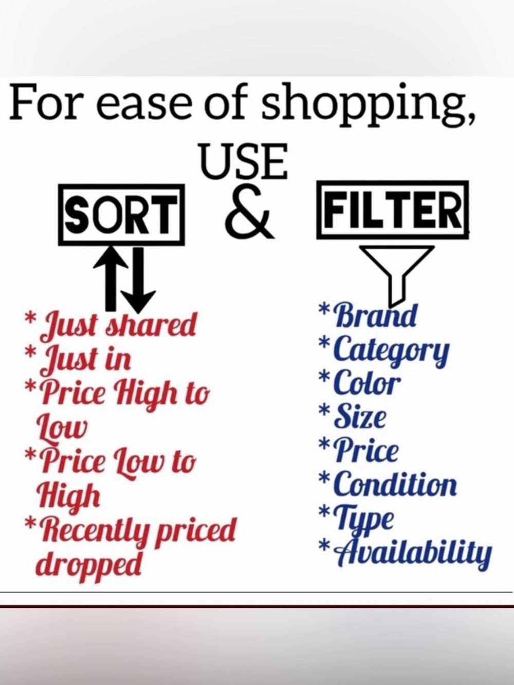 Sort for easier shopping! - Picture 1 of 1